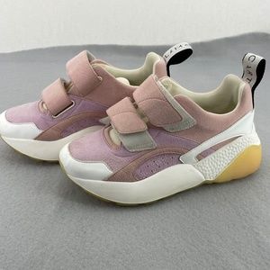 Stella McCartney Pink/White Faux Leather & Suede Sneakers - Size 36 (US 5)
